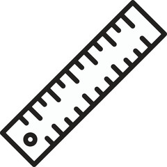 Simple Black Line Ruler Icon
