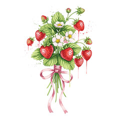 Strawberry Bouquet Watercolor Sublimation
