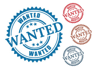 Wanted Label Vector Set, Grunge Rubber Searched Product Stamp Icons  
