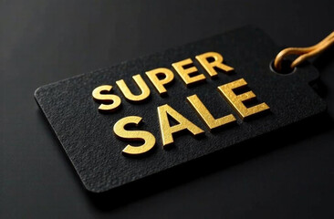 Super Sale Tag for Promotions and Marketing, black tag