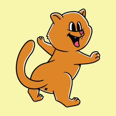 Rear View of Flying Cat in Cute Pose