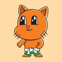 Battle-Ready Cat with Emotional Eyes