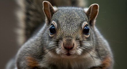 Squirrel face close up
