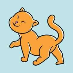 Elegant Golden Cat Passing by Gracefully