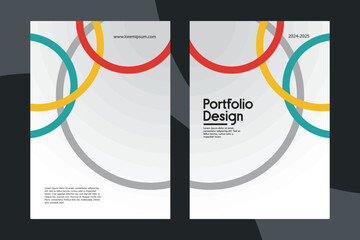 Transparent Rainbow Circles Portfolio Cover
