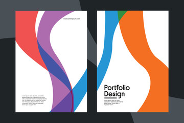 Vibrant Purple & Orange Flow Portfolio Cover