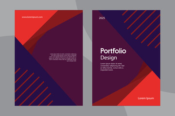 Deep Plum Geometric Elegance Portfolio Cover