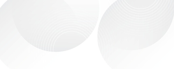 White geometric abstract background overlap layer on bright space with lines effect decoration. Modern graphic design element circles style concept for banner, modern vector arts