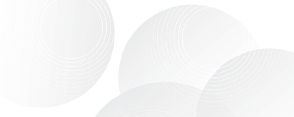 White geometric abstract background overlap layer on bright space with lines effect decoration. Modern graphic design element circles style concept for banner, modern vector arts