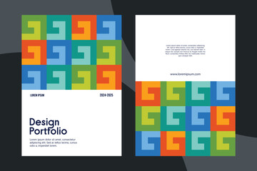 Playful Pastel Mosaic Portfolio Cover