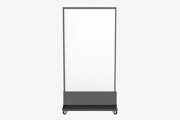 Blank advertising billboard isolated on white background. 3d illustration
