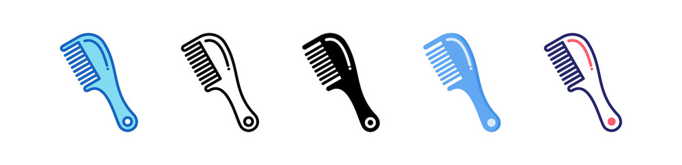 Comb Multiple Style Icon Set Collection. 