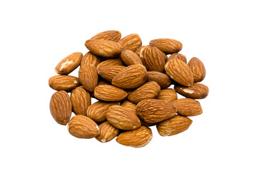 almonds on white background