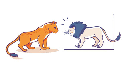 Obraz premium Lioness and lion illustration vector art for wildlife animal drawing and cartoon character design project needs