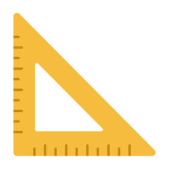 Triangle ruler flat icon. Geometric measuring tool illustration. School supplies design.
