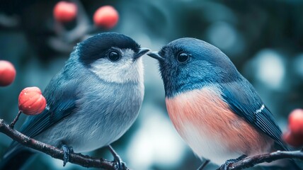 Bird Wild Animal Loving Portrait In A Natural Environment