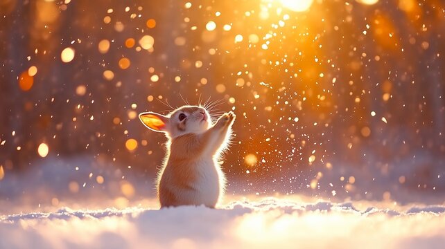 Rabbit Wild Animal Portrait In A Natural Environment