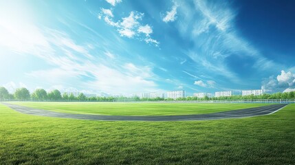 Green Field Track and Sky