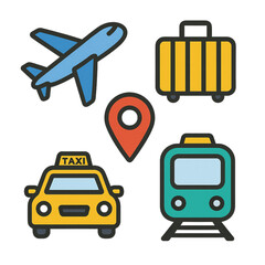 Fototapeta premium 交通アイコンセット｜Transportation Icon Set