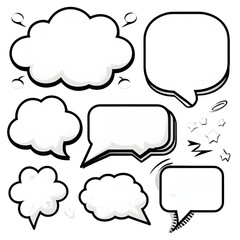 A versatile vector set of comic speech bubbles and thought clouds for communication and design