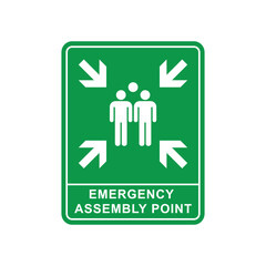 Fire Assembly Point Vector Signage Illustration