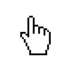 Hand Pointer Pixel Vector Icon Design