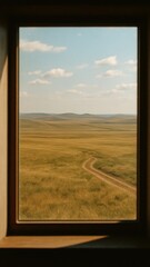 Fototapeta premium Serene landscape through window