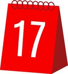 Red Desk Calendar Icon with Number 17 Displayed