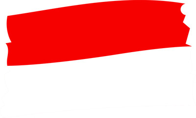 Abstract Red Paint Stroke Banner Design Element on White Background