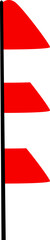 Red and White Striped Warning Flags on Pole, Graphic Illustration for Safety or Signal