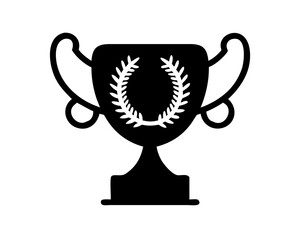 Award trophy with laurel wreath silhouette