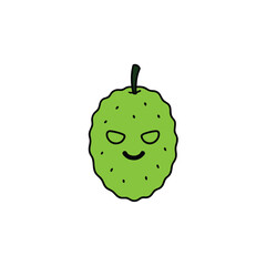 soursop with tiny cool glasses and happy wink