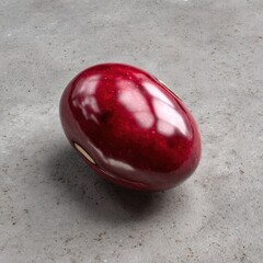 Single kidney bean on a neutral background. Rich red color, glossy texture.