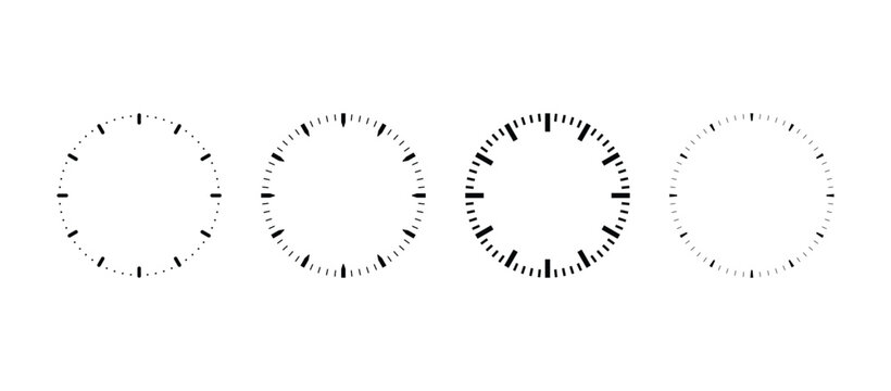 Set Clock Face Circle Speedometer Chronometer