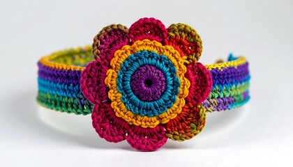 Colorful Handcrafted Crochet Flower Headband for Unique Fashion Accessories and Outfits