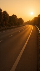 Fototapeta premium Serene sunset over empty highway