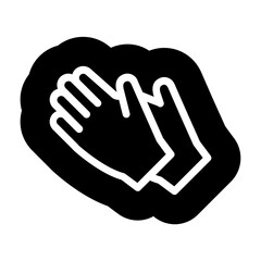 Gloved hand icon for hygiene and safety.