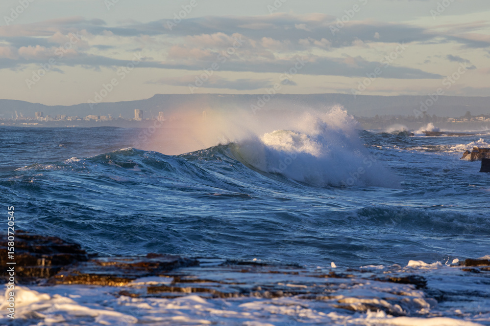 Canvas Prints small wave on the ocean with splash.
