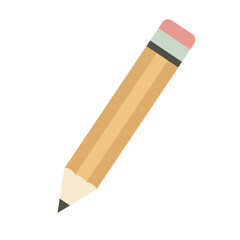 Minimalistic pencil icon with an eraser, ideal for design, writing, and educational themes.