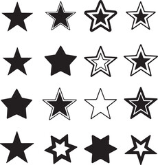  star set vector illustration for rating and celebration design