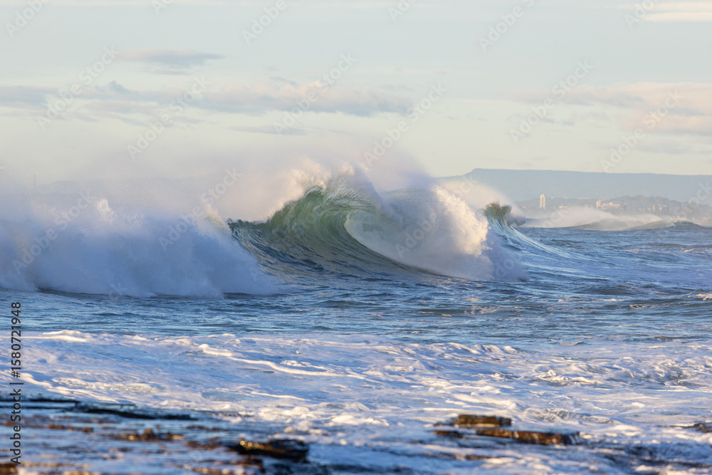 Canvas Prints beautiful wave barrel with water splash.