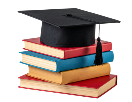 Stack of Books with Graduation Cap – Academic Icon
