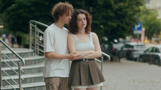 Tense Apology Scene Between Upset Girlfriend and Boyfriend
