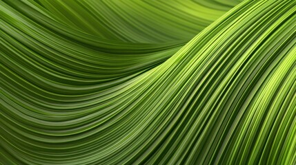 Obraz premium Abstract green flowing lines, wavy texture, smooth curves, nature-inspired design.