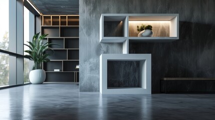 A threedimensional display shelf with a geometric cube design adding a modern and artistic touch to any room.