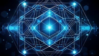 abstract blue hexagonal network structure design representing innovation and technology