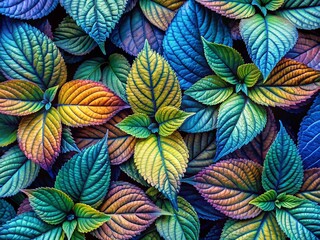 Pastel Leaf Pattern: Apricot, Mauve, Aqua, Royal Blue & Lime Green Fashion Photography