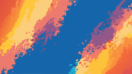 Abstract diagonal color wash with blue central area and blended warm hues on the surrounding edges