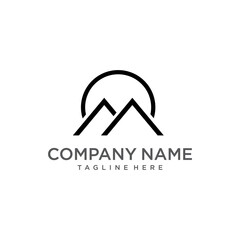 vector logo icon initial M