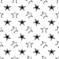 Star Icon Seamless Pattern, Star Shape Icon